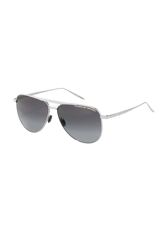 Porsche Design Full Rim Pilot Silver Sunglasses for Women, Grey Lens, P8929 C, 63/13/150