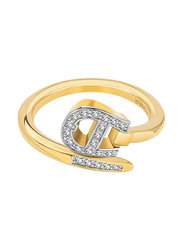 Aigner Vite Fashion Ring for Women, ARJLF2202352, Size 56, Gold
