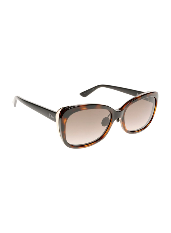 Christian Dior Cat Eye Full Rim Havana Brown Sunglasses for Women, Grey Lens, DioriFic2N