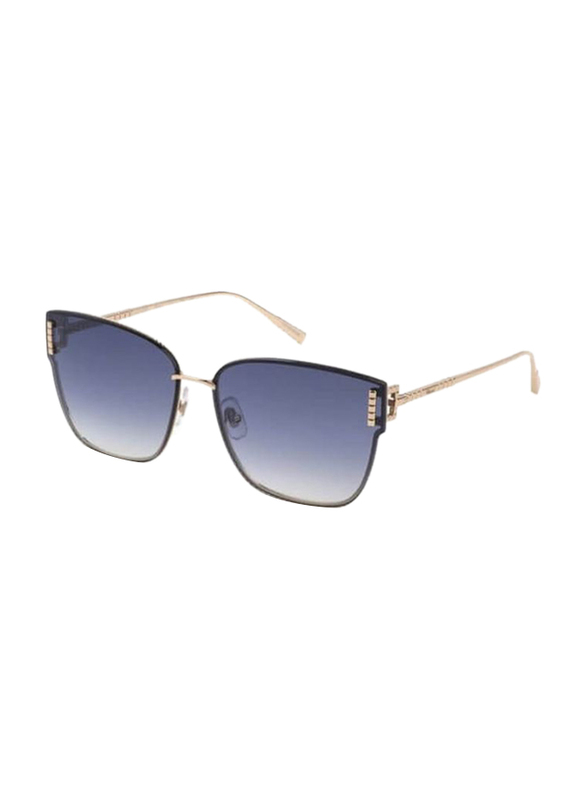 Chopard Rimless Phantos Gold Sunglasses for Women, Blue Lens, SCHF73, 63-14 300B