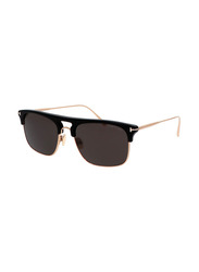Tom Ford Clubmaster Full Rim Black Sunglasses for Men, Brown Lens, TF830 01A 56-18