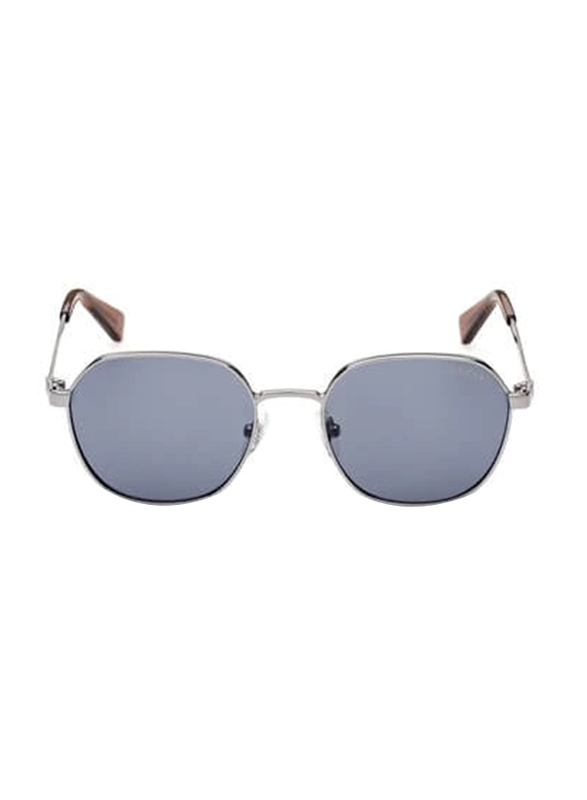 Guess Full-Rim Oval Blue Sunglasses for Men, Dark Grey Lens, GU5215 08V, 51/18