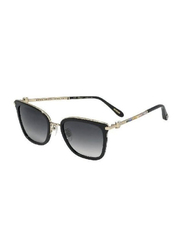 Chopard Half Rim Square Black Sunglasses for Women, Grey Lens, SCH286S, 53-21 0700