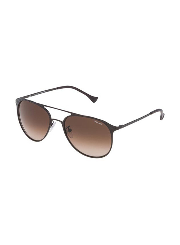 

Police Full Rim Aviator Black Sunglasses for Men, Brown Lens, OUTLINE 1 SPL167 55-18 COL.0R07 135, 55