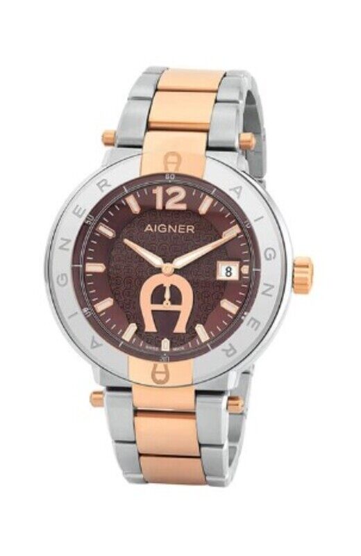 

Aigner Analog Watch for Women with Stainless Steel Band, Water Resistant, M A106206, Burgundy-Rose Gold/Silver