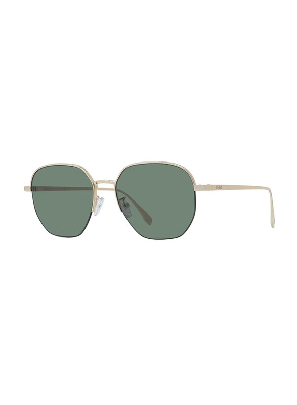 

Fendi Full Rim Oval Silver Sunglasses Unisex, Green Lens, 145/17/55