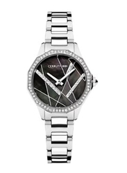 Cerruti 1881 Analog Watch for Women with Stainless Steel Band, Water Resistant, CIWLG2225901, Silver-Black