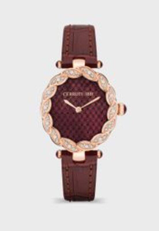 

Cerruti 1881 Analog Watch for Women with Leather Genuine Band, CIWLA2111301, Brown-Burgundy