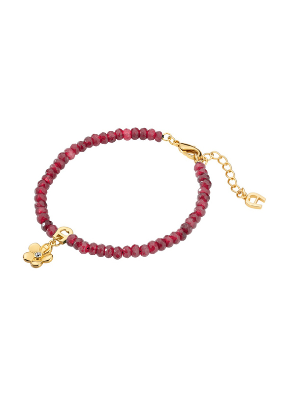 Aigner Idalia Beaded Bracelet for Women, ARJLB0008016, Red