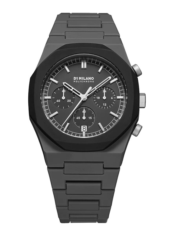 

D1 Milano Analog Watch for Men with Stainless Steel Band, Water Resistant and Chronograph, D1-PHBJ04, Dark Grey