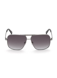 Guess Full Rim Square Dark Grey Sunglasses for Unisex, Grey Lens, GU00026, 08B 61-12