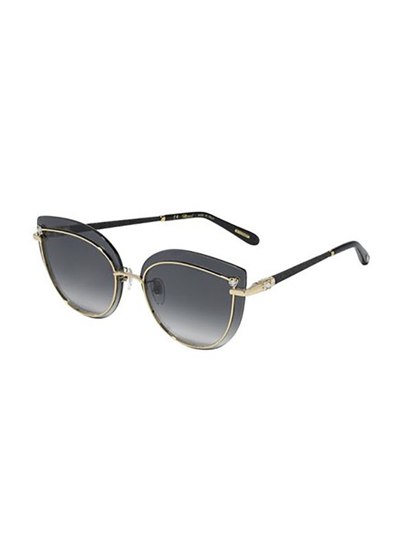 Chopard Cat Eye Full Rim Gold Sunglasses for Women, Grey Lens, SCHD41S 0300