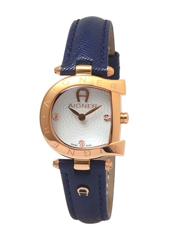 

Aigner Arco Wrist Watch for Women with Leather Band, Water Resistant, M A34218, Blue-White