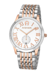 Aigner Analog Watch for Men with Stainless Steel Band, Water Resistant, A44122, Multicolour-Silver