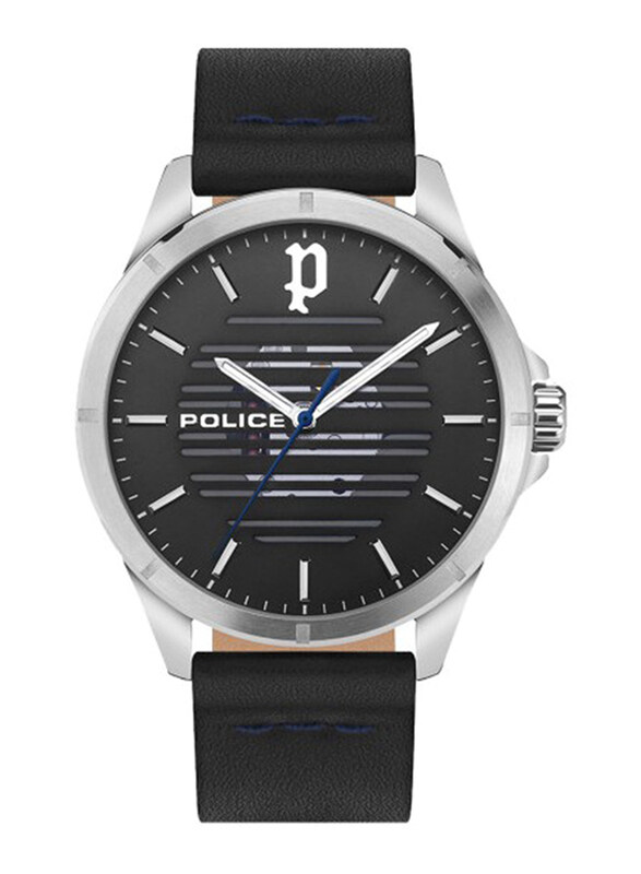 

Police Analog Watch for Men with Leather Band, Water Resistant, PEWJA2204502, Black