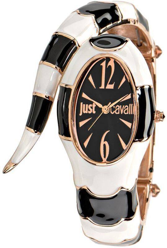 

Just Cavalli Analog Wrist Watch for Women with Stainless Steel Band, Water Resistant, R7253153506, Black/White-Black