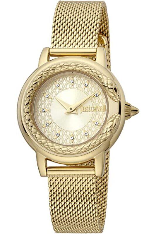 

Just Cavalli Analog Watch for Women with Mesh Band, JC1L151M0525, Gold-Gold