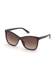 Guess Full Rim Square Dark Brown Sunglasses for Women, Brown Lens, GU7779, 52F 57-15