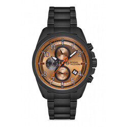 Sergio Tacchini Analog Watch for Men with Stainless Steel Band, ST.1.10137-5, Black-Orange