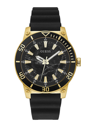 Guess Analog Watch for Men with Silicone Band, Water Resistant, GW0420G2, Black