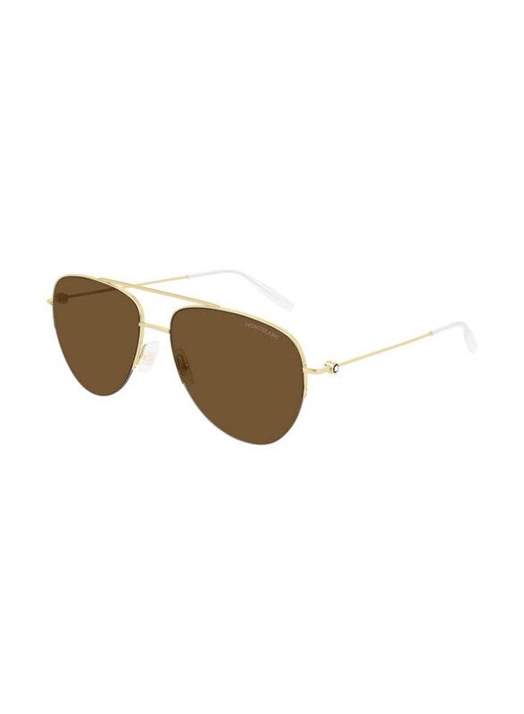 

Mont Blanc Aviator Full Rim Gold Sunglasses for Men, Brown Lens, MB0074S-00359