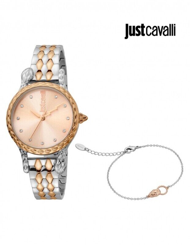 

Just Cavalli Analog Watch for Women with Stainless Steel Band, JC1L125M0105, Multicolour-Rose Gold