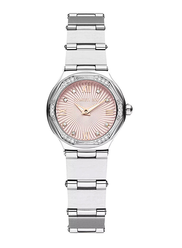 

Cerruti 1881 Rendinara Analog Watch for Women with Stainless Steel Band, Not Water Resistant, CIWLH2225303, Silver-Pink