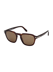 Tom Ford Polarized Full-Rim Square Dark Brown Sunglasses for Men, Brown Lens, Tf931 52h, 52/21/145