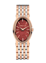 Cerruti 1881 Analog Watch for Women with Stainless Steel Band, Water Resistant, CIWLG0008801, Rose Gold-Red