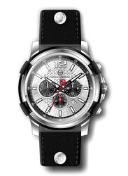 Sergio Tacchini Analog Watch for Men with Leather Band, ST.1.10046-1, Silver-Black