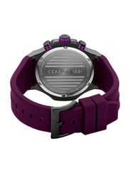 Cerruti 1881 Lucardo Analog Watch for Men with Silicone Band, Water Resistant with Chronograph, CIWGQ2224305, Purple