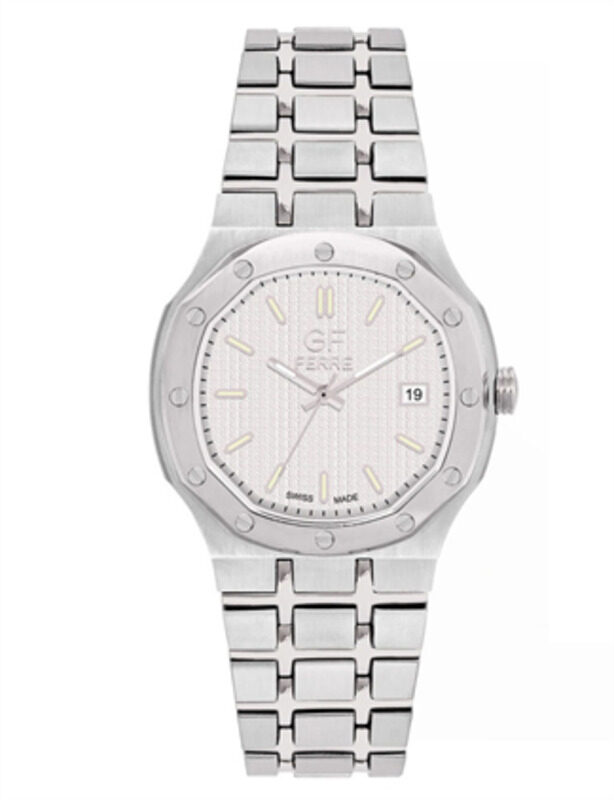 

Gf Ferre Analog Watch for Women with Stainless Steel Band, Water Resistant, GFSS8067G, White-Silver