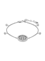 Cerruti 1881 Metal Arabesque Logo Mop Ss Chain Bracelet for Women, Cijlb2106401, Silver