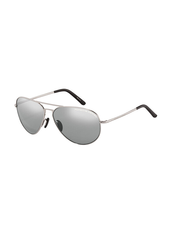 

Porsche Design Aviator Full Rim Silver Sunglasses Unisex, Grey Lens, P8508-R-6212-140-V175