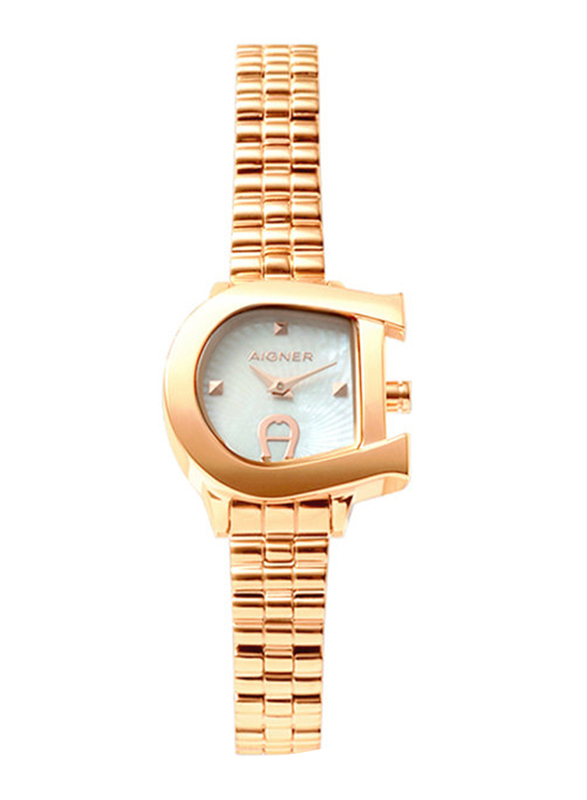 Aigner Analog Watch for Women with Stainless Steel Band, Water Resistant, A118202, Gold-White