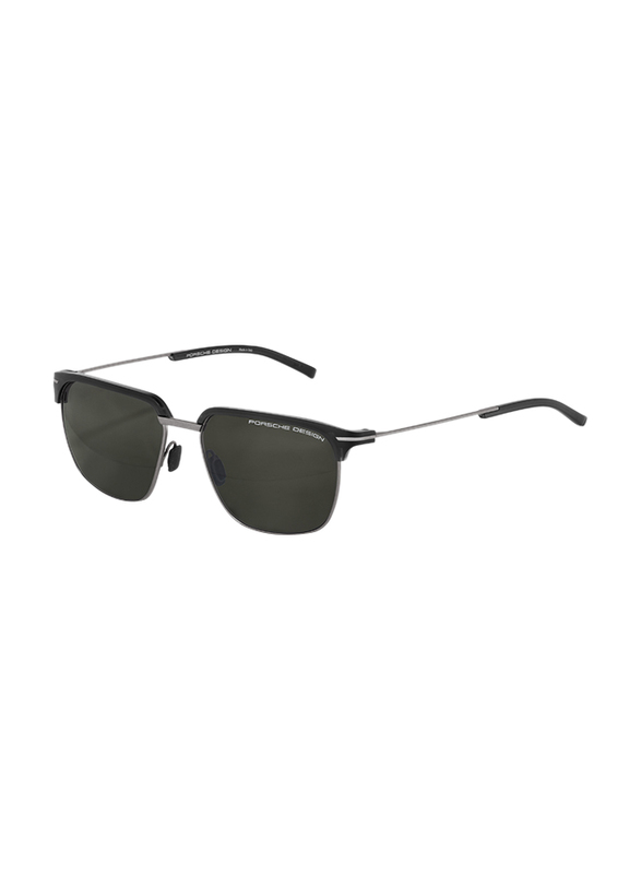 Porsche Design Polarized Full Rim Square Grey Sunglasses for Men, Grey Lens, P8698 C, 55/16