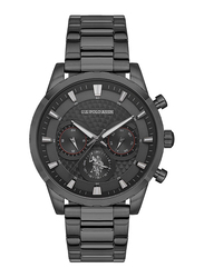 US Polo Assn. Analog Watch for Men with Stainless Steel Band, Water Resistant and Chronograph, Uspa1055-04, Grey