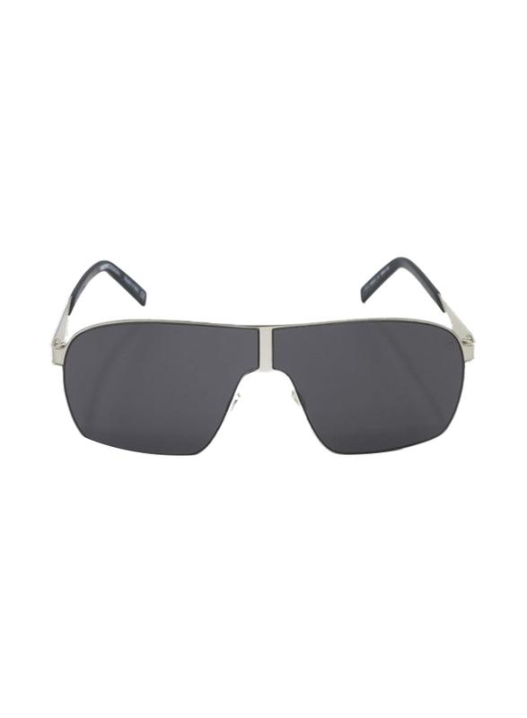 Momo Design Full Rim Aviator Silver Sunglasses for Men, Black Lens, 15/61