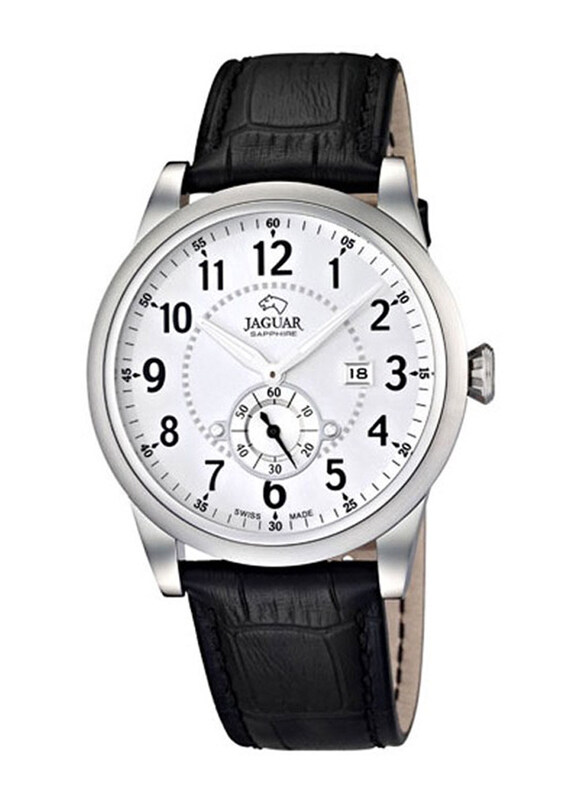 

Jaguar Analog Watch for Men with Leather Band, J662/1, Black-White