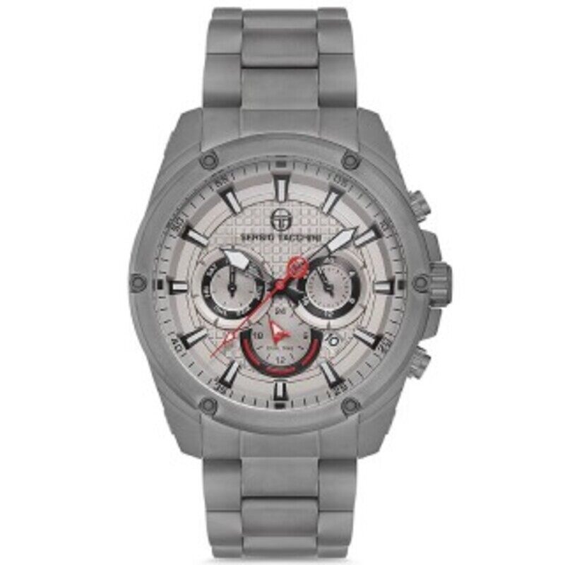 

Sergio Tacchini Analog Watch for Men with Stainless Steel Band, ST.1.10133-4, Grey-Grey