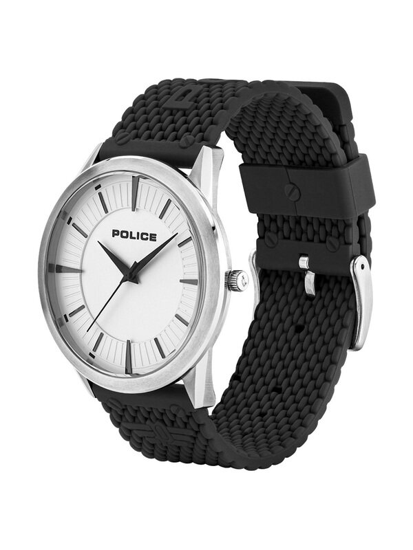 

Police Analog Watch for Men with Silicone Band, P15967JS-04P, Black-Silver