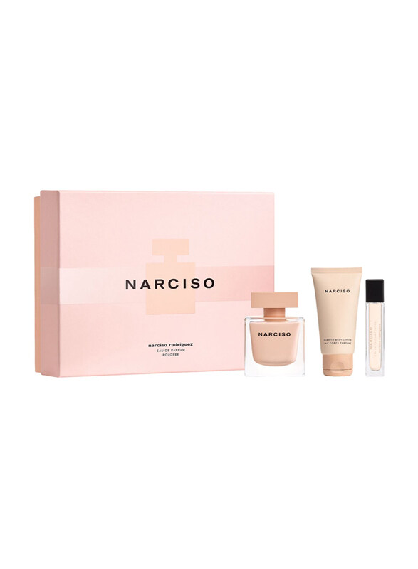 

Narciso Rodriguez 3-Piece Narciso Poudree Set for Women, 90ml EDP Perfume, 10ml Mini Spray, 50ml Scented Shower Gel