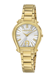 Aigner Pavia Analog Watch for Women with Stainless Steel Band, Water Resistant, ARWLG2200110, Gold-White