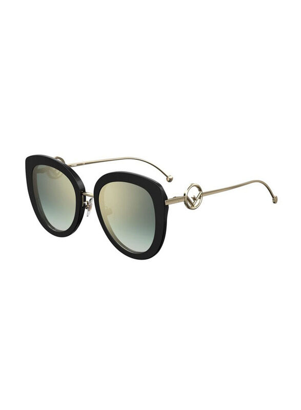 

Fendi Cat Eye Full Rim Black Sunglasses for Women, Green Lens, FF 0409/S 807EZ 54-24 140
