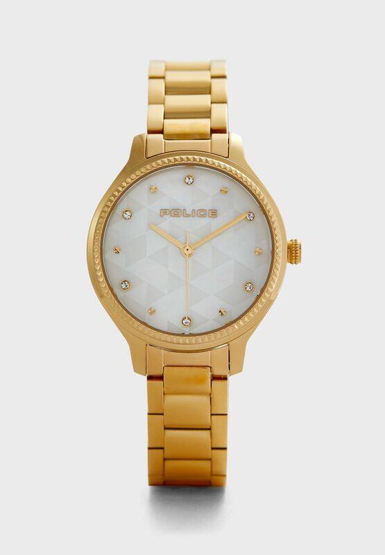 

Police Analog Watch for Women with Stainless Steel Band, P 15695BSG-D28M, Gold-Silver