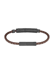 Cerruti 1881 Leather Arena Bracelet for Men, Black