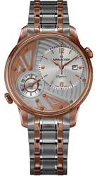 Manager Analog Watch for Men with Stainless Steel Band, MAN-TR-06-BM, Silver/Rose Gold-Rose Gold