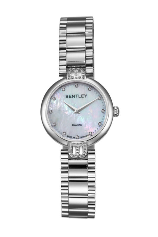 

Bentley Analog Quartz Watch for Women with Stainless Steel Band, Water Resistant, BL1710-10LWCI-S, Silver-White