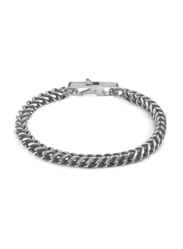 Guess Stainless Steel Chain Bracelet for Men, Jumb01338Jwsts, Silver