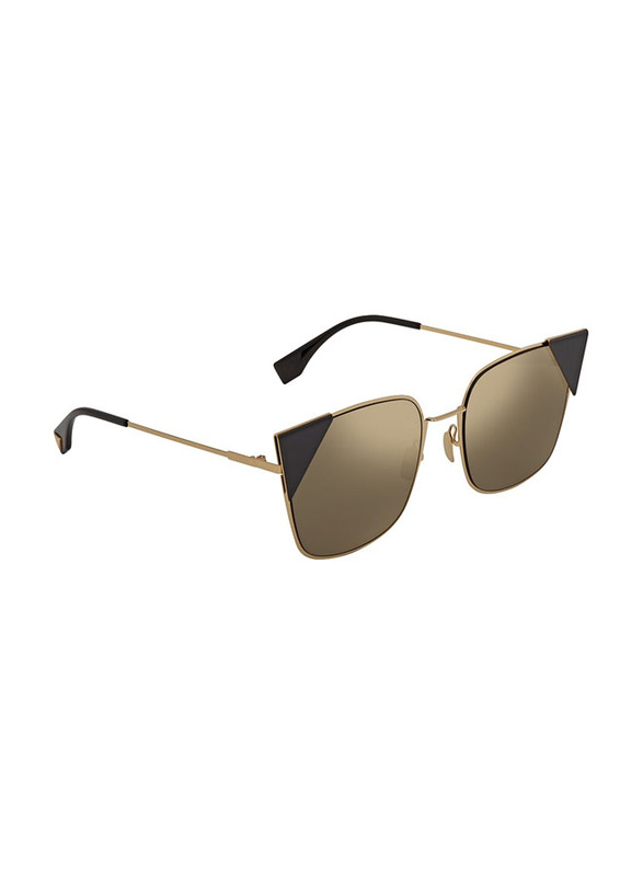 Fendi Cat Eye Full Rim Gold Sunglasses for Women, Brown Lens, FF 0191/S 0002M 55-19 140